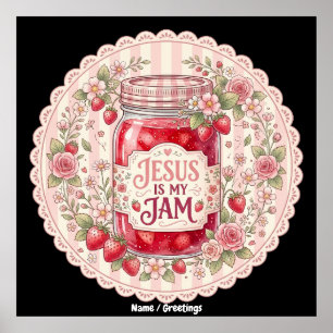 Affiche Collection d'art floral Vintage Strawberry Faith