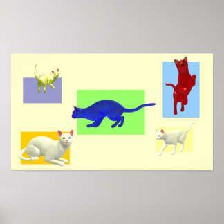 Affiche Collection de chats Abstraits