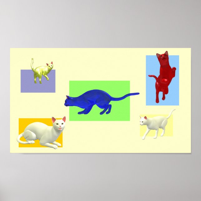 Affiche Collection de chats Abstraits (Devant)