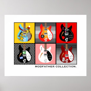 Affiche Collection de guitares électriques Mod Brit Pop Ar