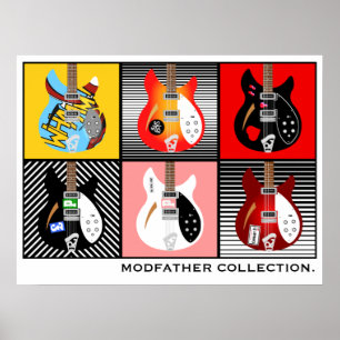 Affiche Collection de guitares électriques Mod Brit Pop Ar