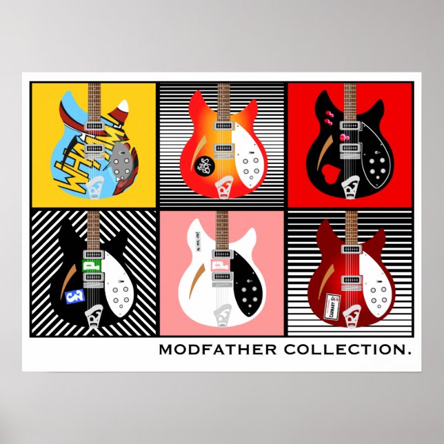 Affiche Collection de guitares électriques Mod Brit Pop Ar (Devant)