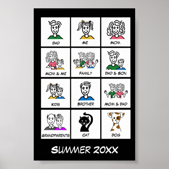 Affiche Collection de la famille de photos instantanées mo (Devant)