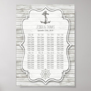 Affiche Collection de mariage de plage en bois blanchi à l