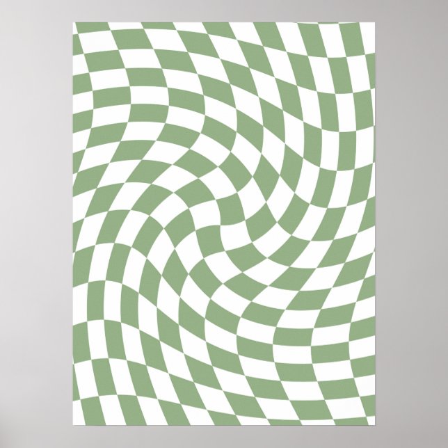 Affiche Collection de mariage Vert Sauge à carreaux vérifi (Devant)