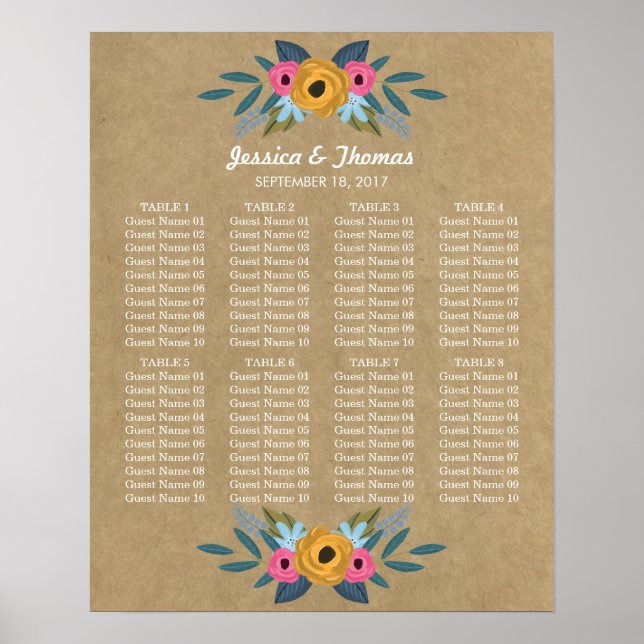 Affiche Collection de Mariages de couronnes florales Kraft (Devant)