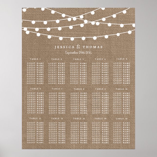 Affiche Collection de Mariages Rustic Burlap (Devant)