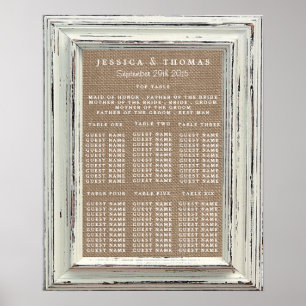 Affiche Collection de Mariages Rustic White Frame & Burlap