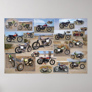 Affiche Collection de motocyclettes vintage, 36x24 Matte
