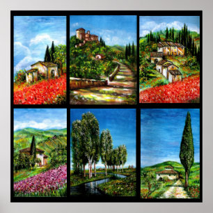 Affiche COLLECTION DE PAYSAGES TOSCANE / Flore et champs
