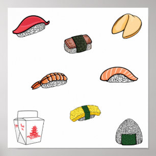 Affiche Collection de sushis