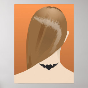 Affiche Collection De Tatouages Neck De Femme Imprimer, No