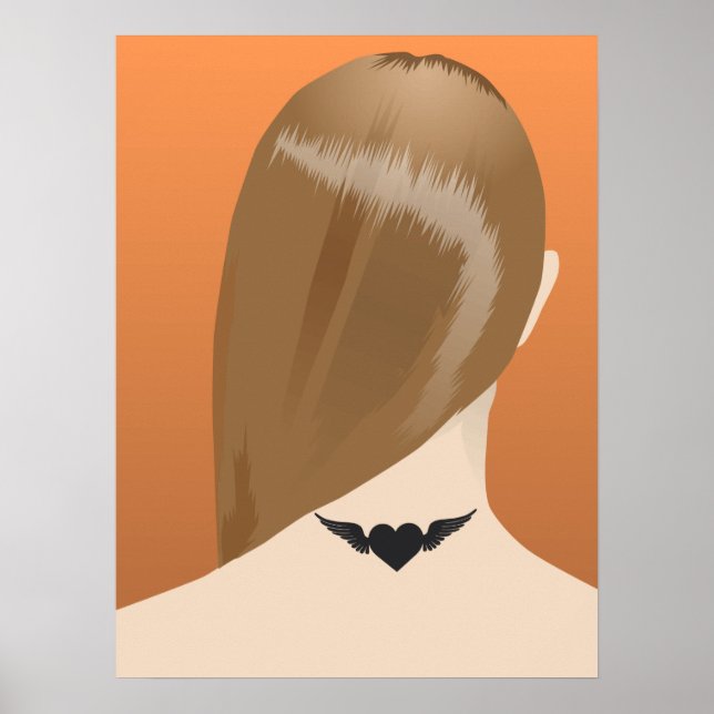 Affiche Collection De Tatouages Neck De Femme Imprimer, No (Devant)