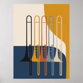 Affiche Collection de Trombones | Milieu du XXe siècle Mod