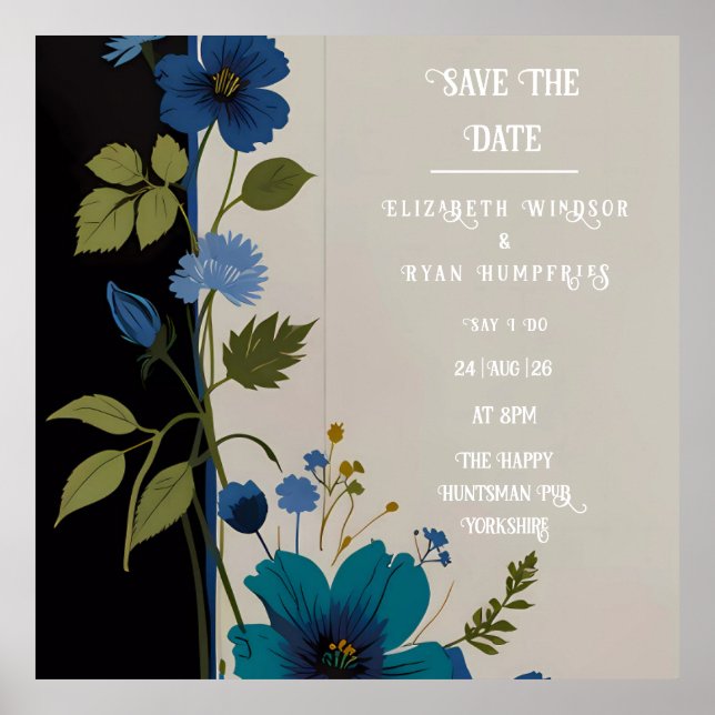 Affiche Collection d'invitations florales mariages (Devant)