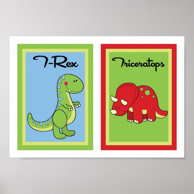 Affiche Collection d'oeuvres murales de dinosaures 5X7 (Devant)