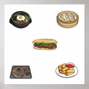 Affiche Collection gastronomique asiatique