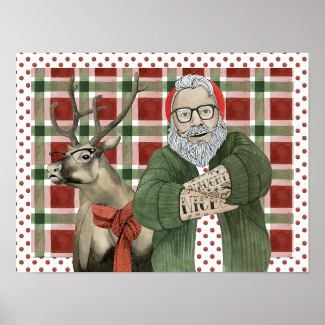 Affiche Collection Hipster Père Noël (Devant)