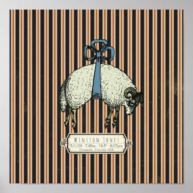 Affiche Collection Jolie Bow Sheep™ - (Option Toile) (Devant)
