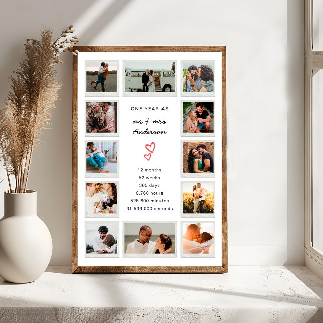 Affiche Collection photo personnalisée du 1er anniversaire (Créateur téléchargé)