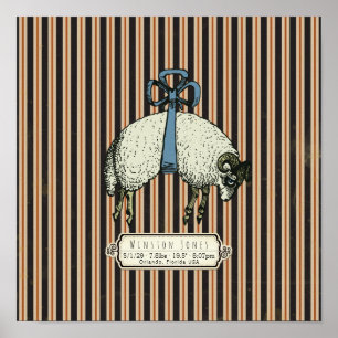 Affiche Collection Pretty Bow Sheep™ - (Option Toile)