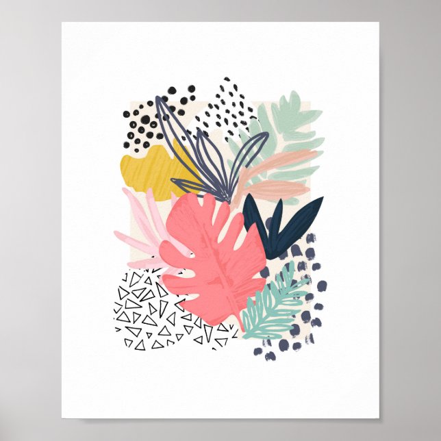 Affiche Collection tropicale Oeuvre colorée (Devant)