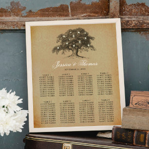 Affiche Collection Vintage de Mariages d'Old Oak Tree