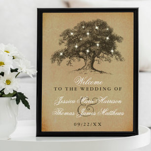 Affiche Collection Vintage de Mariages d'Old Oak Tree