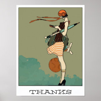 Affiche College Girl Texting, MERCI