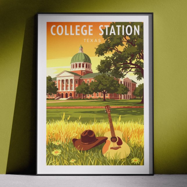 Affiche College Station Texas vintage (Créateur téléchargé)