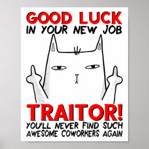 Affiche Collègue qui part, qui démissionne, changement d'e