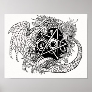 Affiche Collez votre propre dragon Pentacle