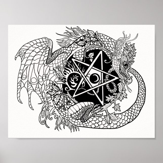 Affiche Collez votre propre dragon Pentacle (Devant)