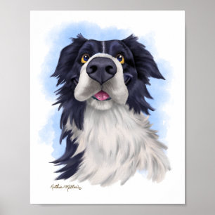 Affiche Collie de bande dessinée amusant