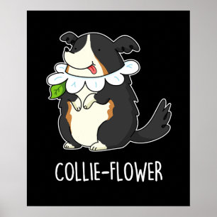 Affiche Collie-flower Funny Bordure Collie Chien Pun