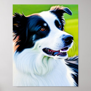 Affiche Collie frontière mignonne
