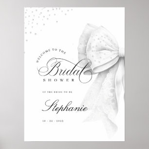 Affiche Collier de perles blanches pour Baby Shower de mar