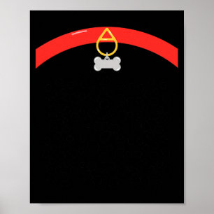 Affiche Collier Tag Os en forme d'empreinte de patte Hallo