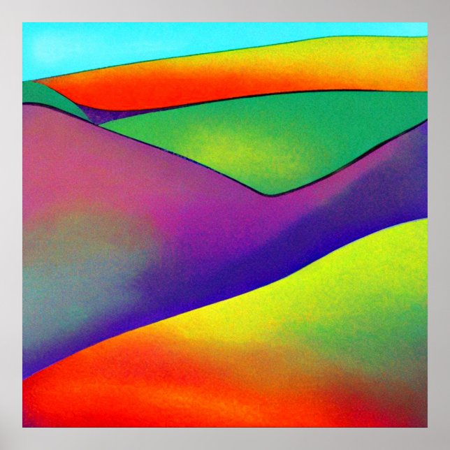 Affiche Collines arc-en-ciel audacieuses (Devant)
