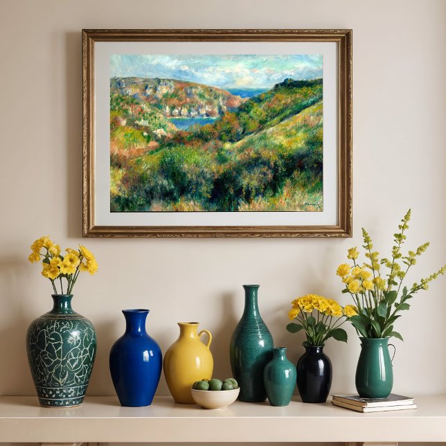 Affiche Collines autour de la baie de Moulin Huet, Renoir (Créateur téléchargé)