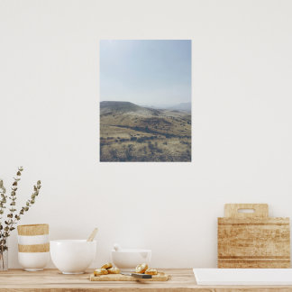 Affiche Collines de l'Oregon peintes de couleur douce vint