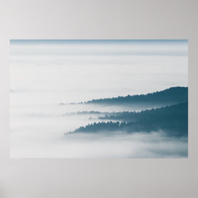 Affiche Collines qui disparaissent dans le brouillard (Devant)