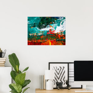 Affiche Collision Tropicale Abstraite
