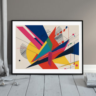 Affiche Collision vectorielle - Une composition rétro-futu