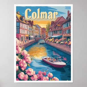 Affiche Colmar France Vintage voyage d'art
