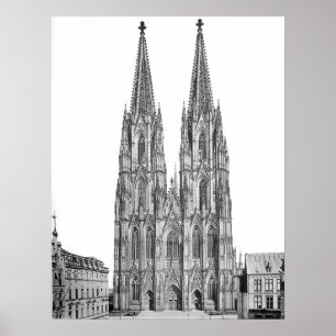 Affiche Cologne cathedral en 1911 - cathédrale de Cologne