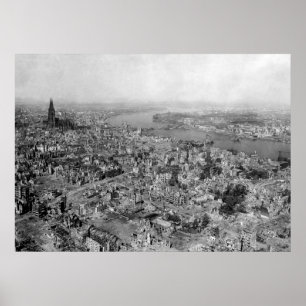 Affiche Cologne devastated - WW2 détruit de Cologne en