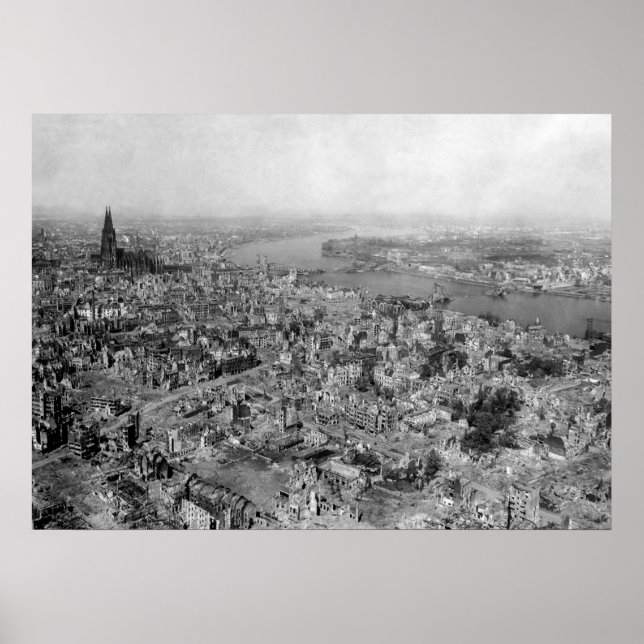 Affiche Cologne dévastée - Zerstörtes Köln 2ÈME GUERRE MON (Devant)