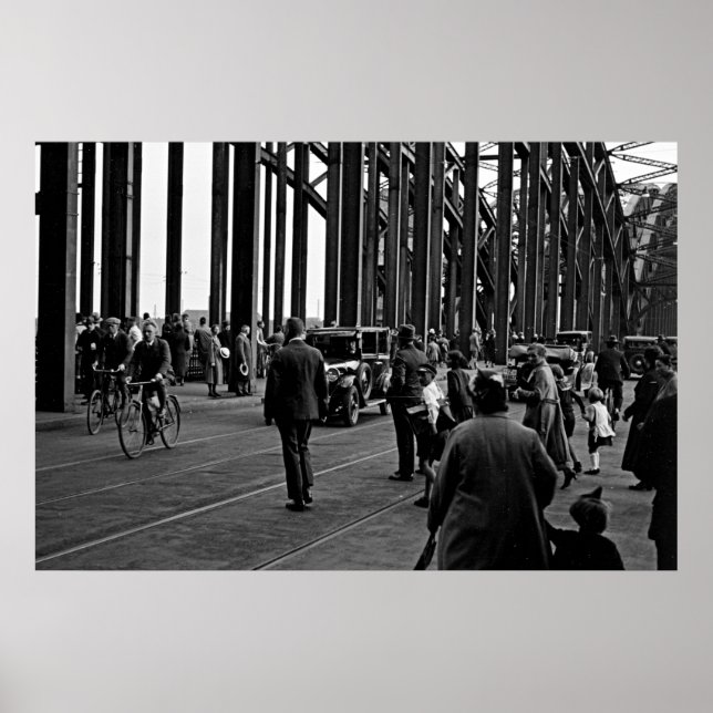 Affiche Cologne en 1930 - Hohenzollernbrücke - Cologne (Devant)
