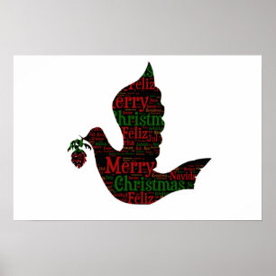 Affiche Colombe de Joyeux Noël